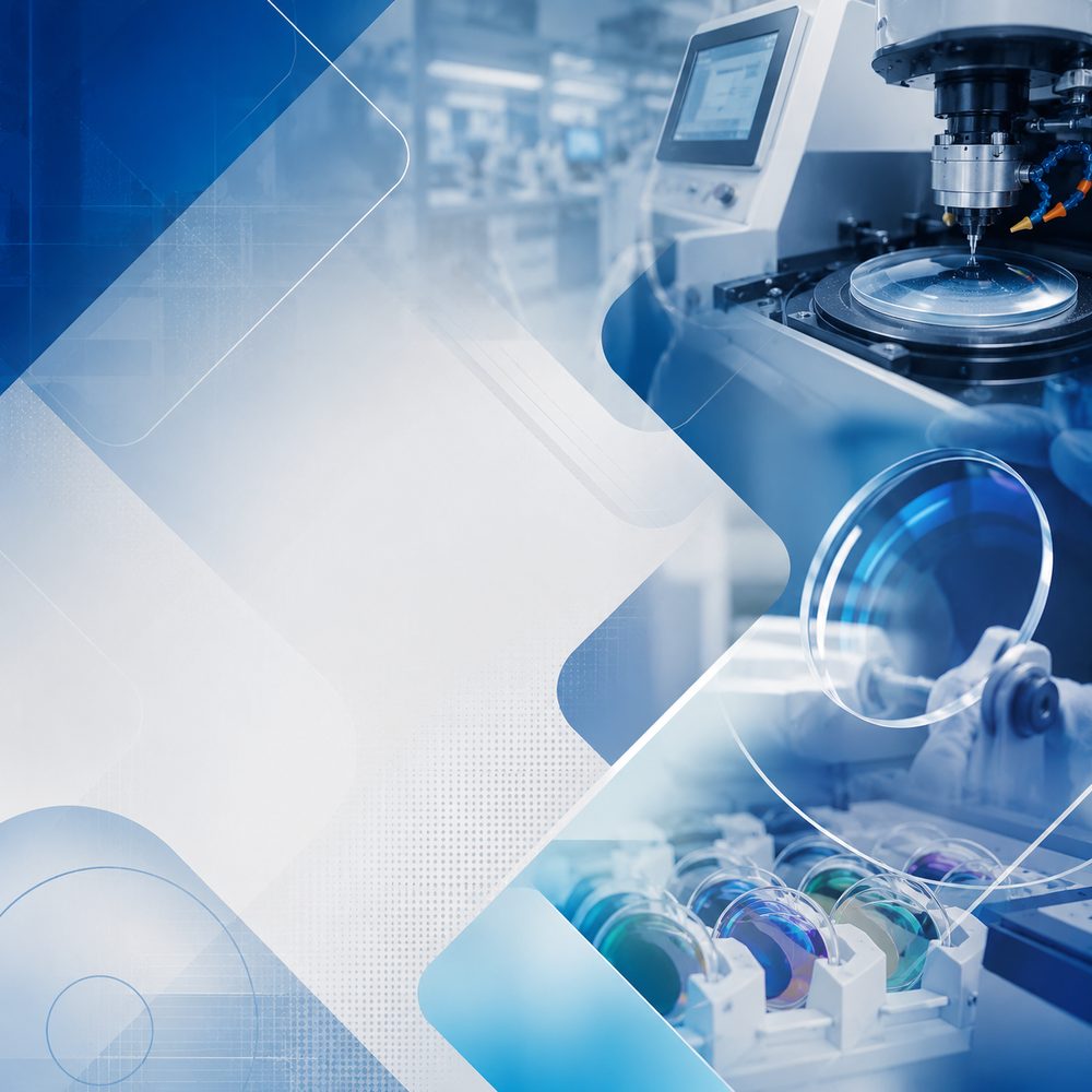 Laboratorio óptico de precisión: biselado y montaje de lentes de alta tecnología